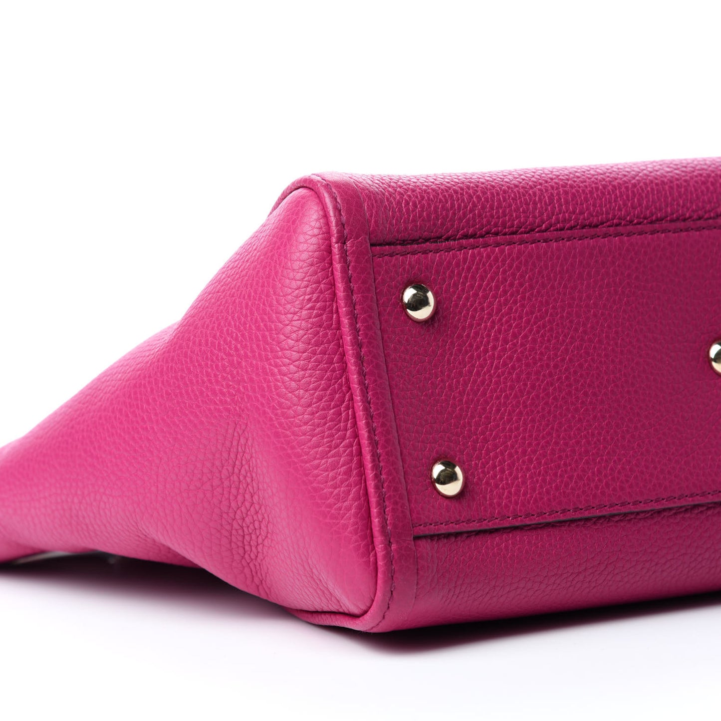 Pebbled Calfskin Small Soho Top Handle Bag Bright Bougainvillea