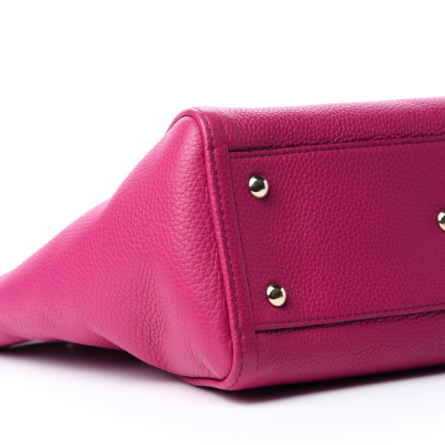 Gucci Pebbled Calfskin Small Soho Top Handle Bag Bright Bougainvillea 6 of 12