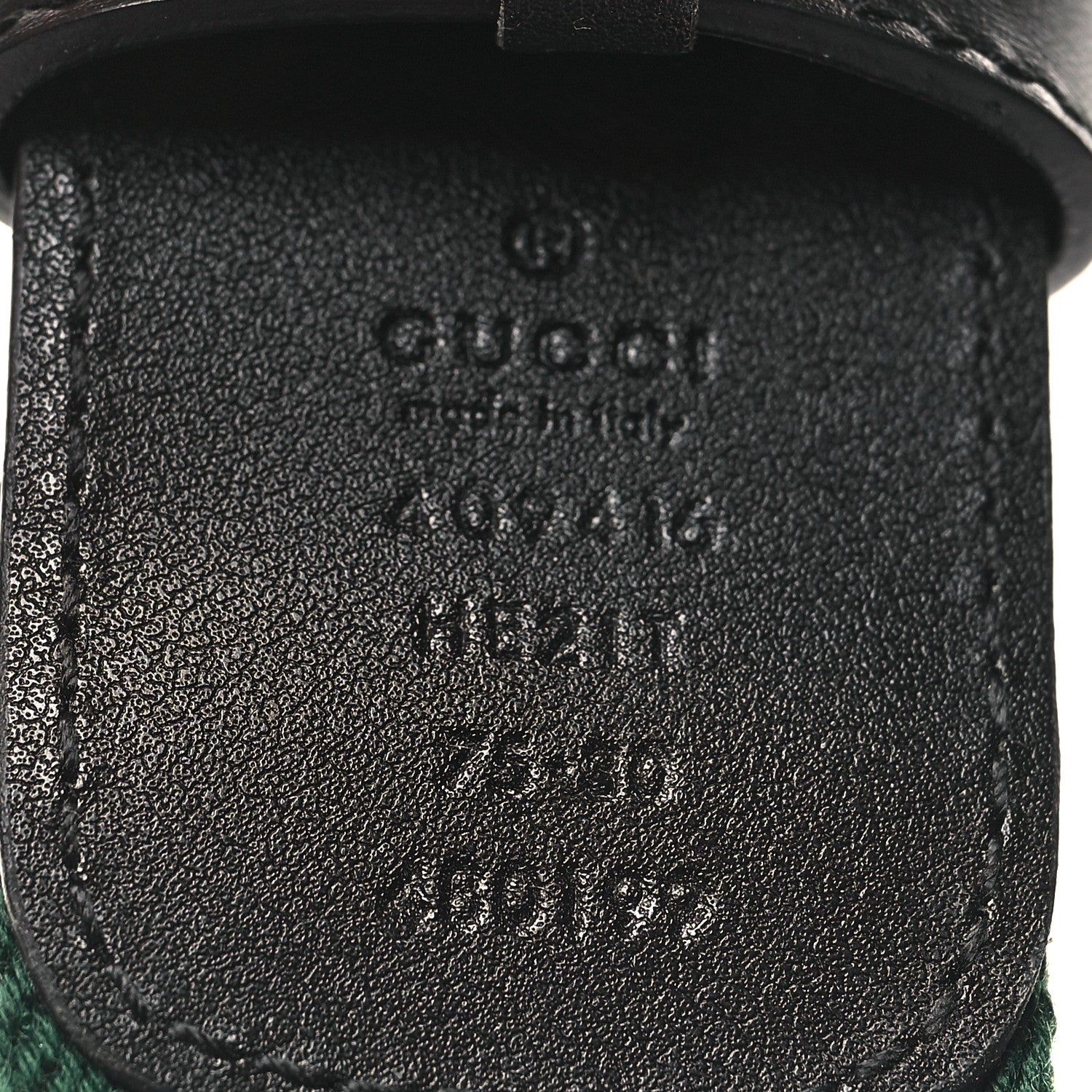 Gucci Nylon Calfskin Double G Web 40mm Belt 75 30 Green Red Dark Cocoa 5 of 5