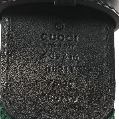 Gucci Nylon Calfskin Double G Web 40mm Belt 75 30 Green Red Dark Cocoa 5 of 5