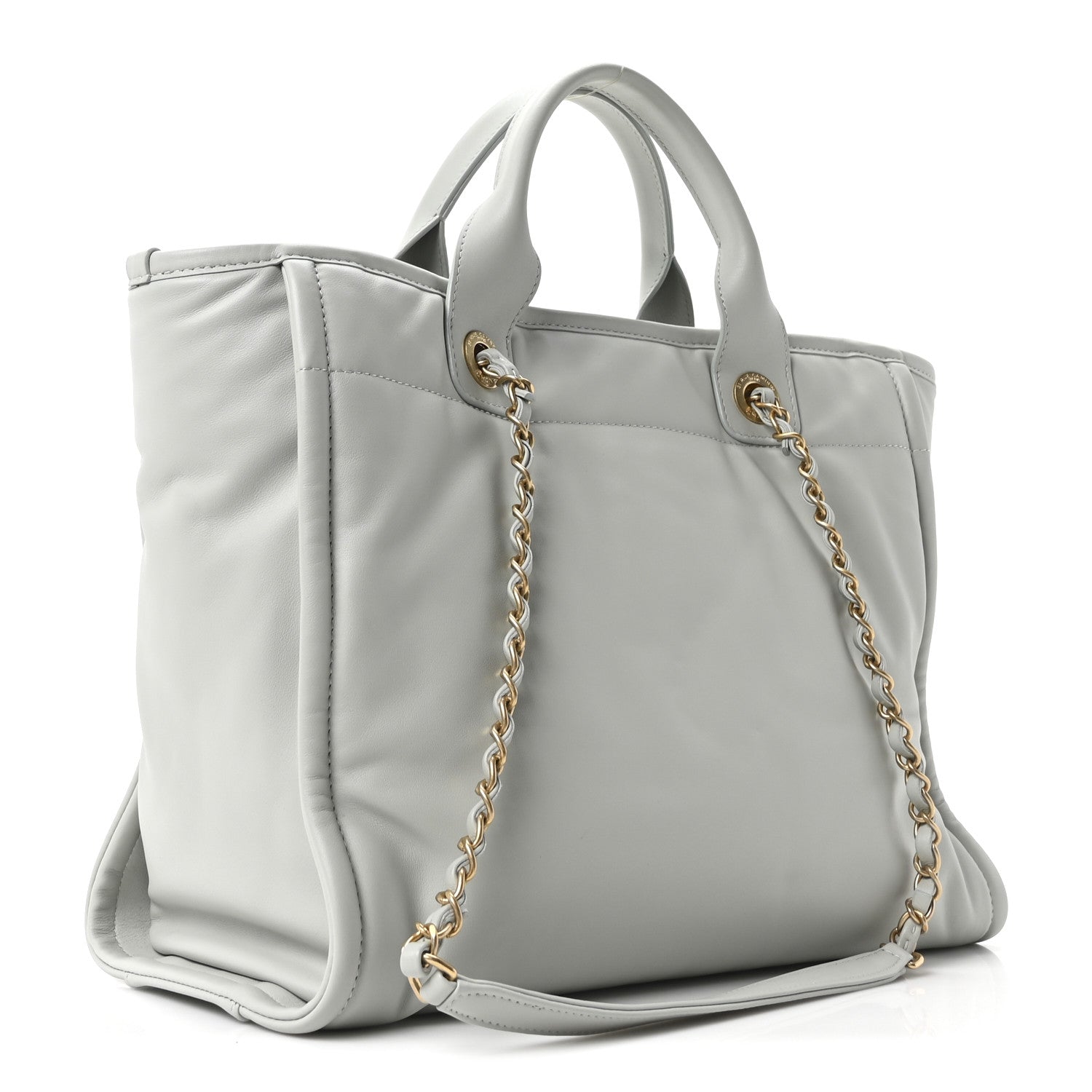 Chanel Calfskin Small Deauville Tote Light Grey 4 of 11
