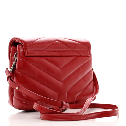 Saint Laurent Calfskin Y Quilted Monogram Toy Loulou Crossbody Bag Rouge Eros 3 of 11