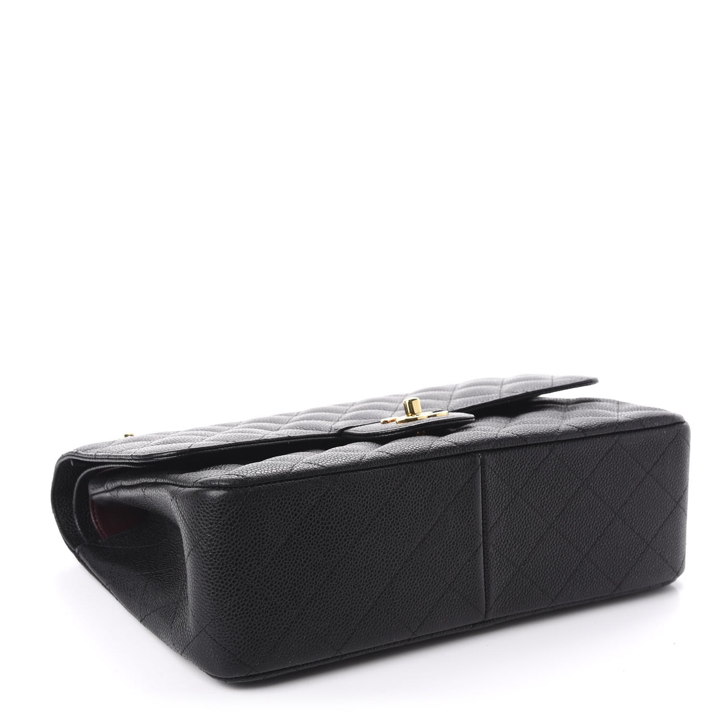 Caviar Quilted Jumbo Double Flap Black