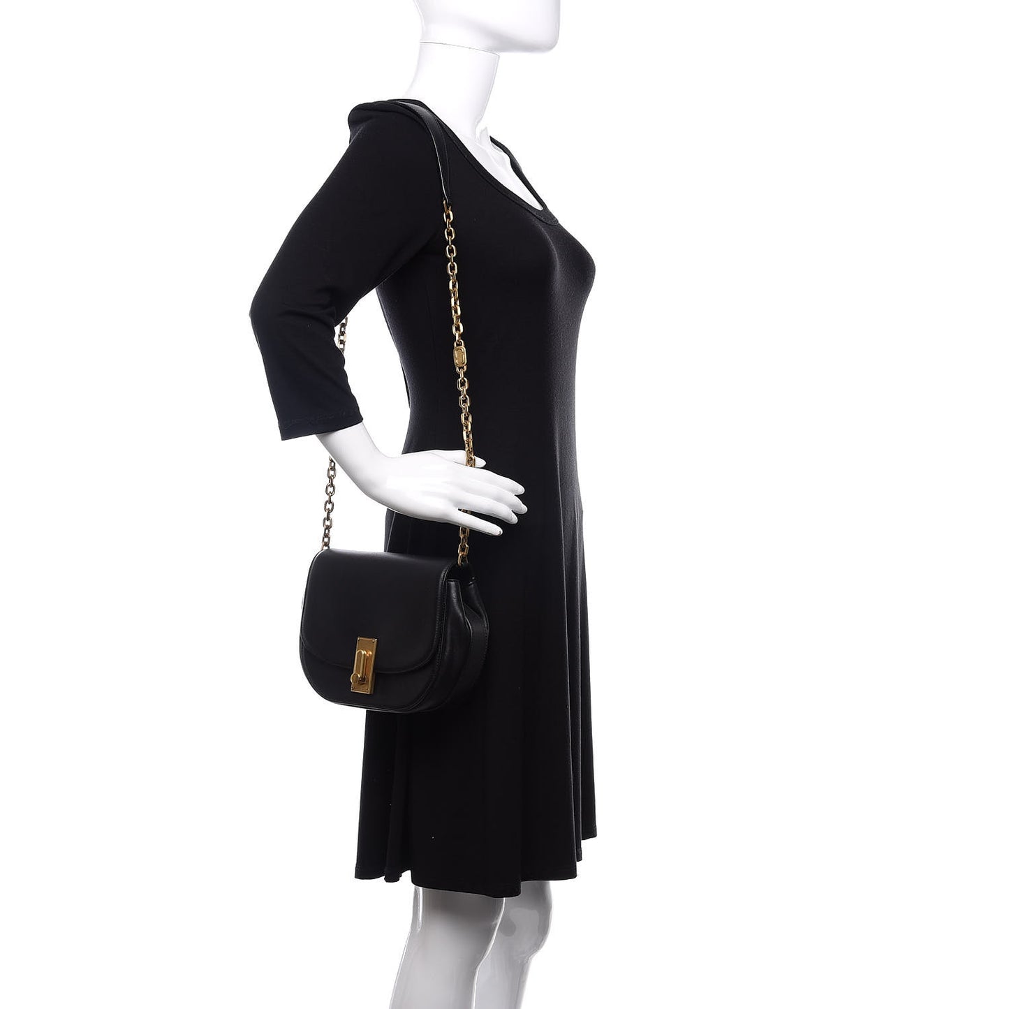 Calfskin West End Jane Saddle Bag Black