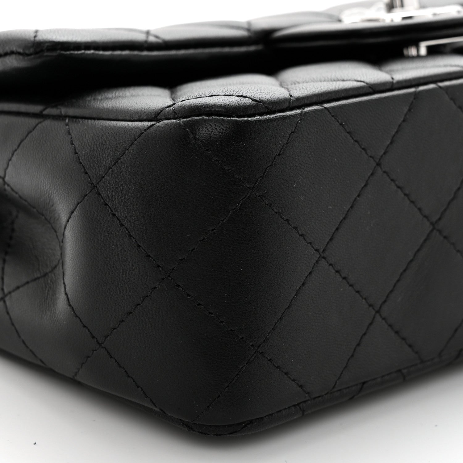 Chanel Lambskin Quilted Mini Rectangular Flap Black 9 of 10