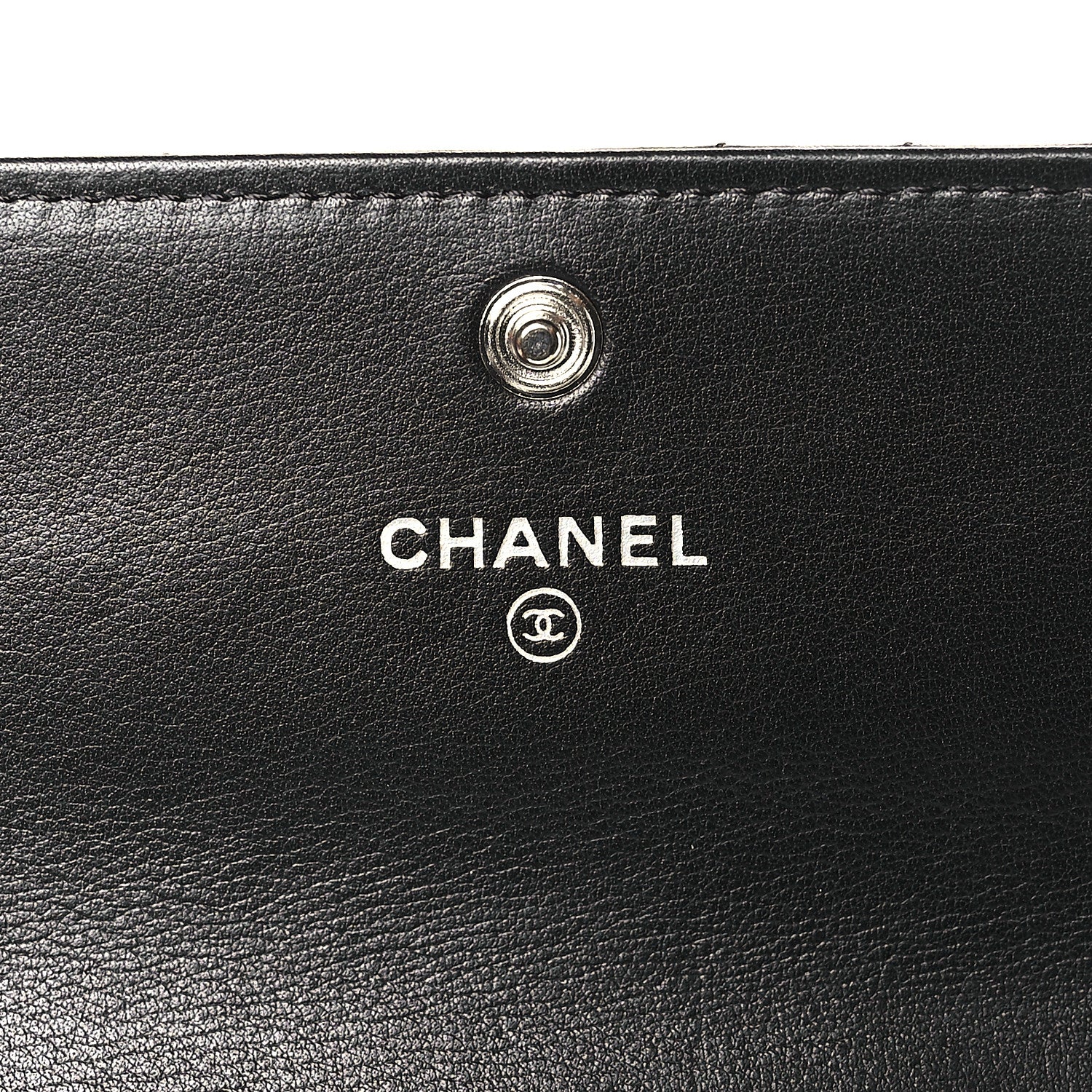 Chanel Cafskin Chevron Quilted Flap Wallet Black 6 of 8