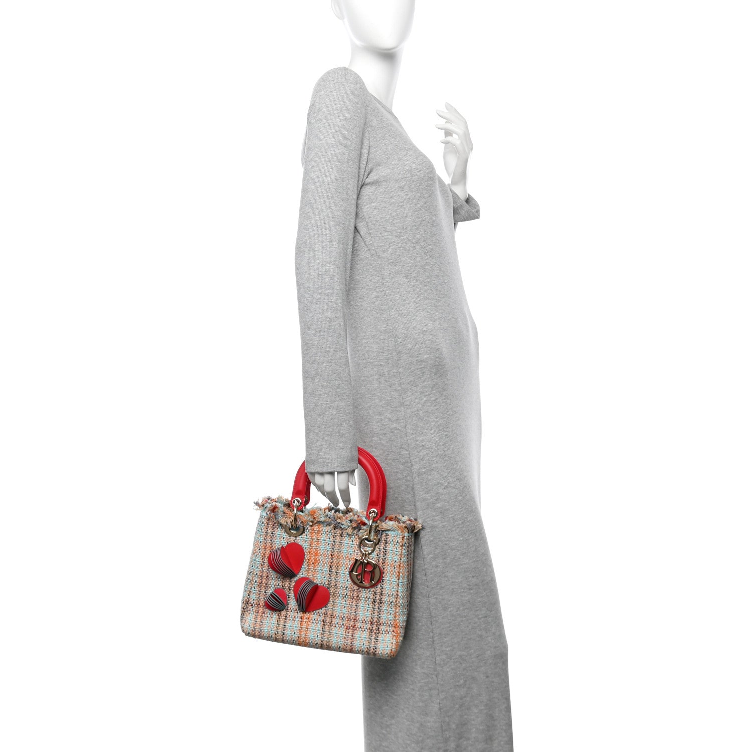 Christian Dior Tweed Heart Deco Medium Lady Dior Multicolor 2 of 12