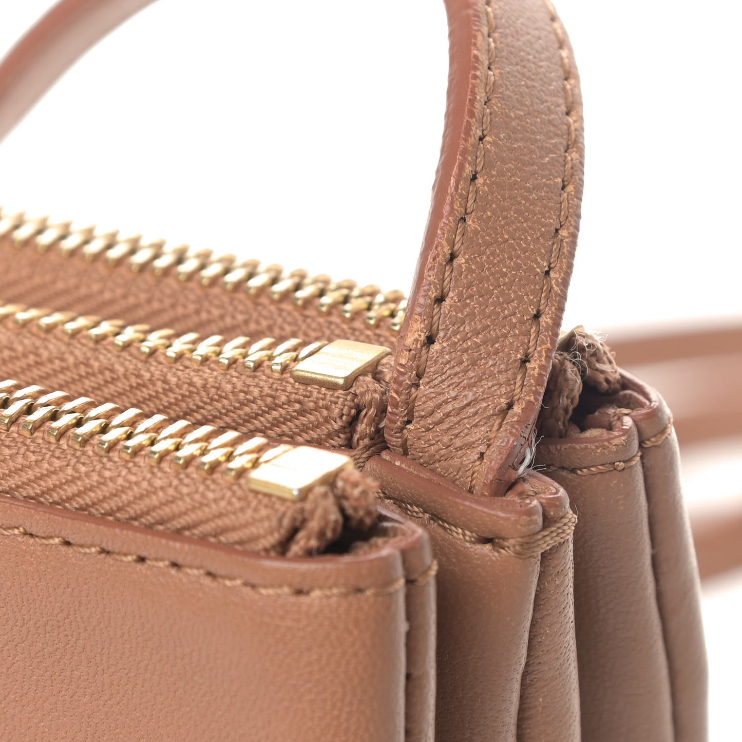 Lambskin Large Trio Crossbody Bag Camel