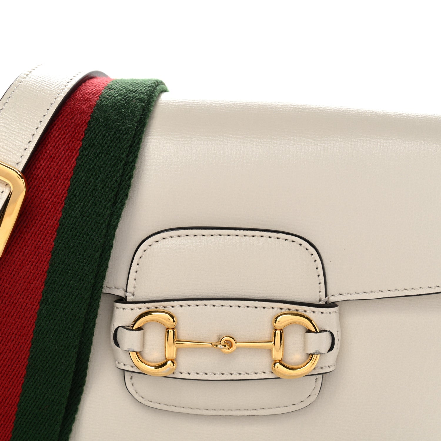 Gucci Azalea Calfskin Web Mini Horsebit 1955 Shoulder Bag Mystic White 8 of 12