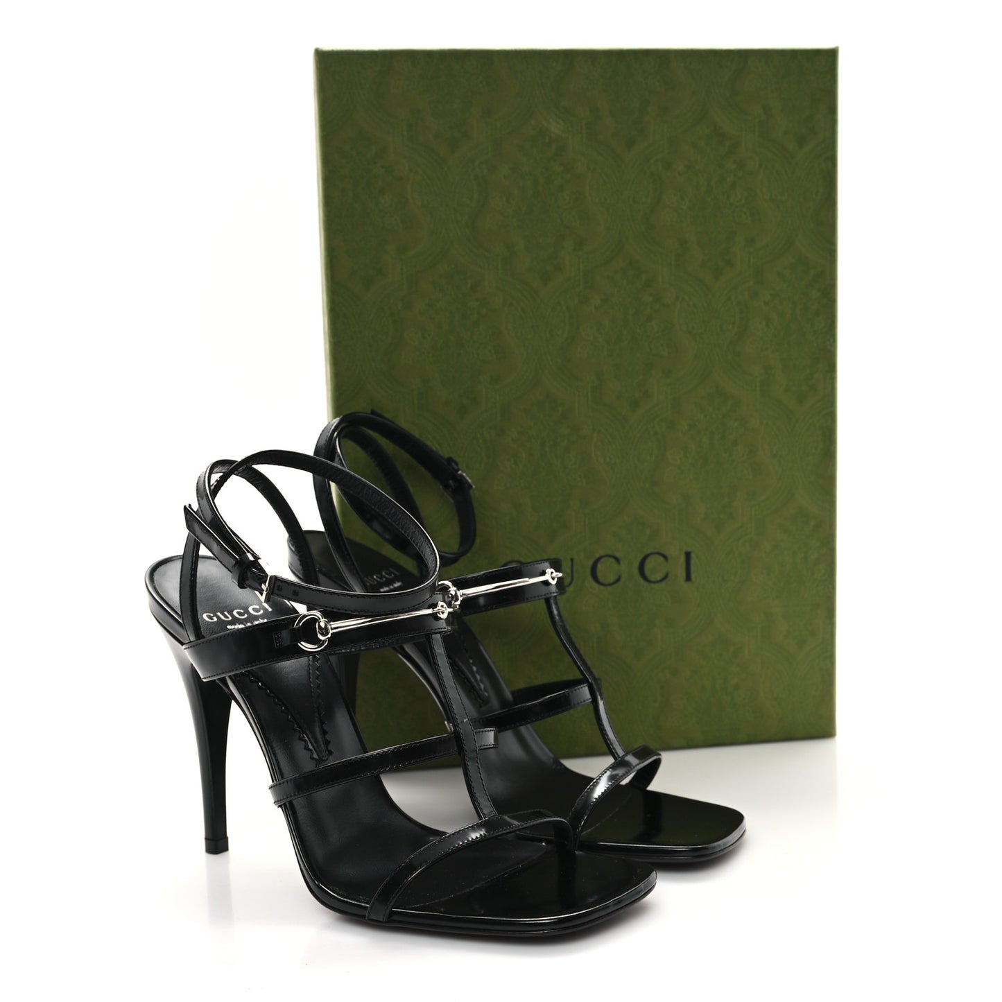 Nappa Regent Strappy Horsebit Sandals 38 Black