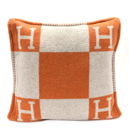 Hermes Wool Cashmere Avalon Pillow PM Ecru Potiron 2 of 3