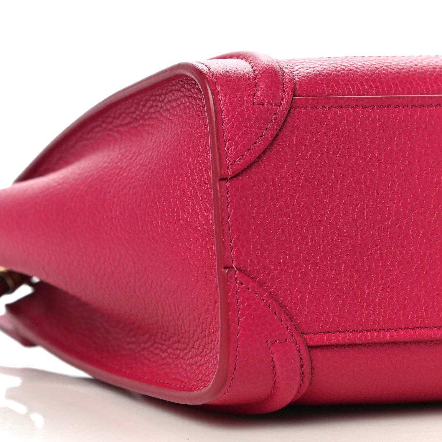 Celine Drummed Calfskin Nano Luggage Fuchsia 5 of 10