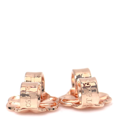 Tiffany 18K Rose Gold Diamond T Smile Earrings 3 of 6