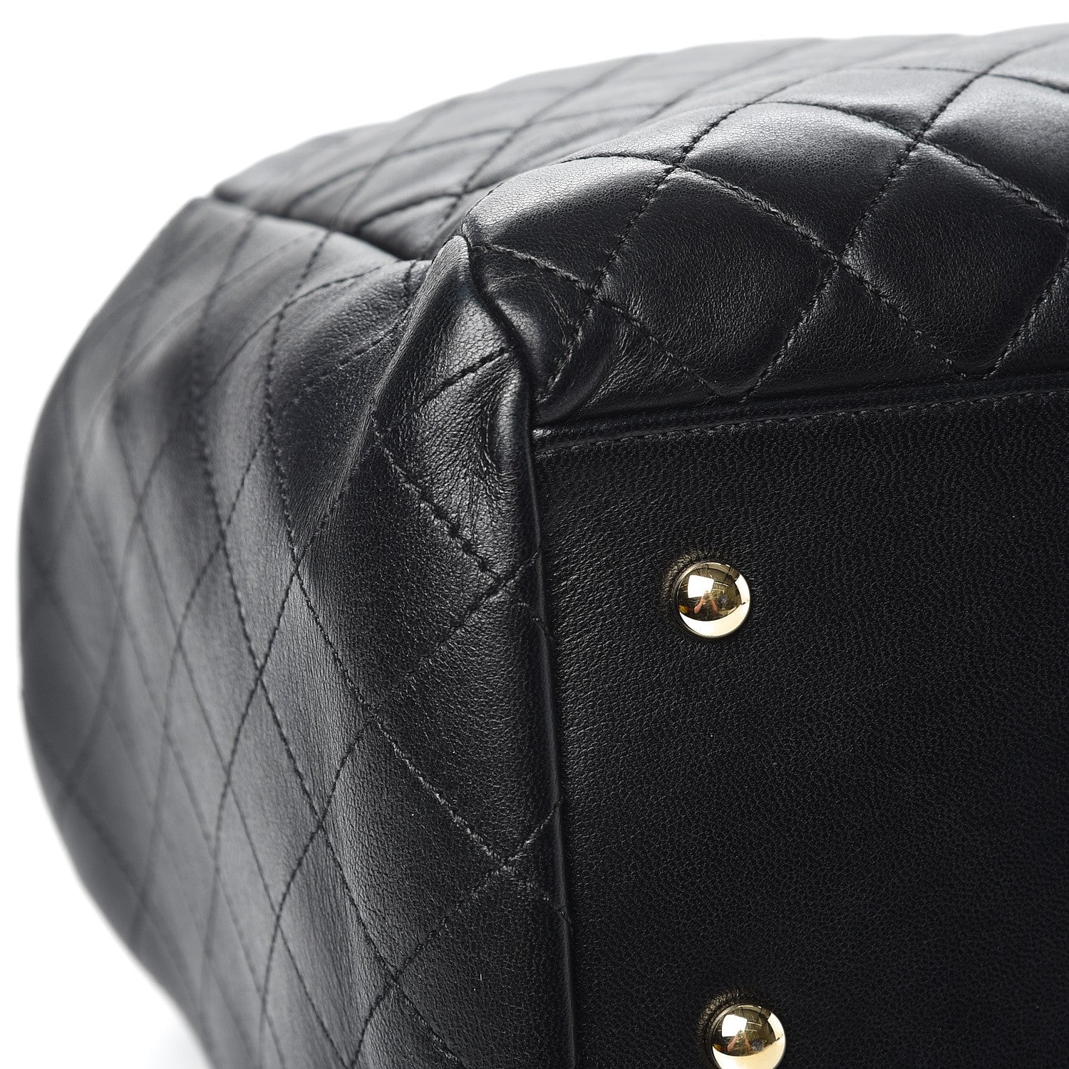 Chanel Lambskin Quilted Large Drawstring Bag Black 9 of 13