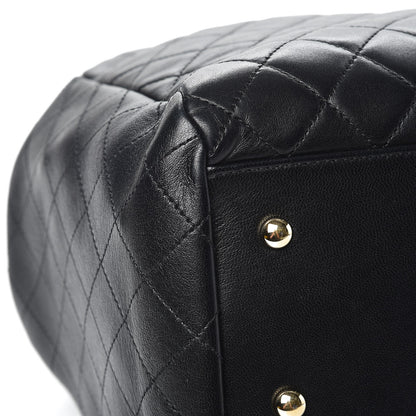 Chanel Lambskin Quilted Large Drawstring Bag Black 9 of 13