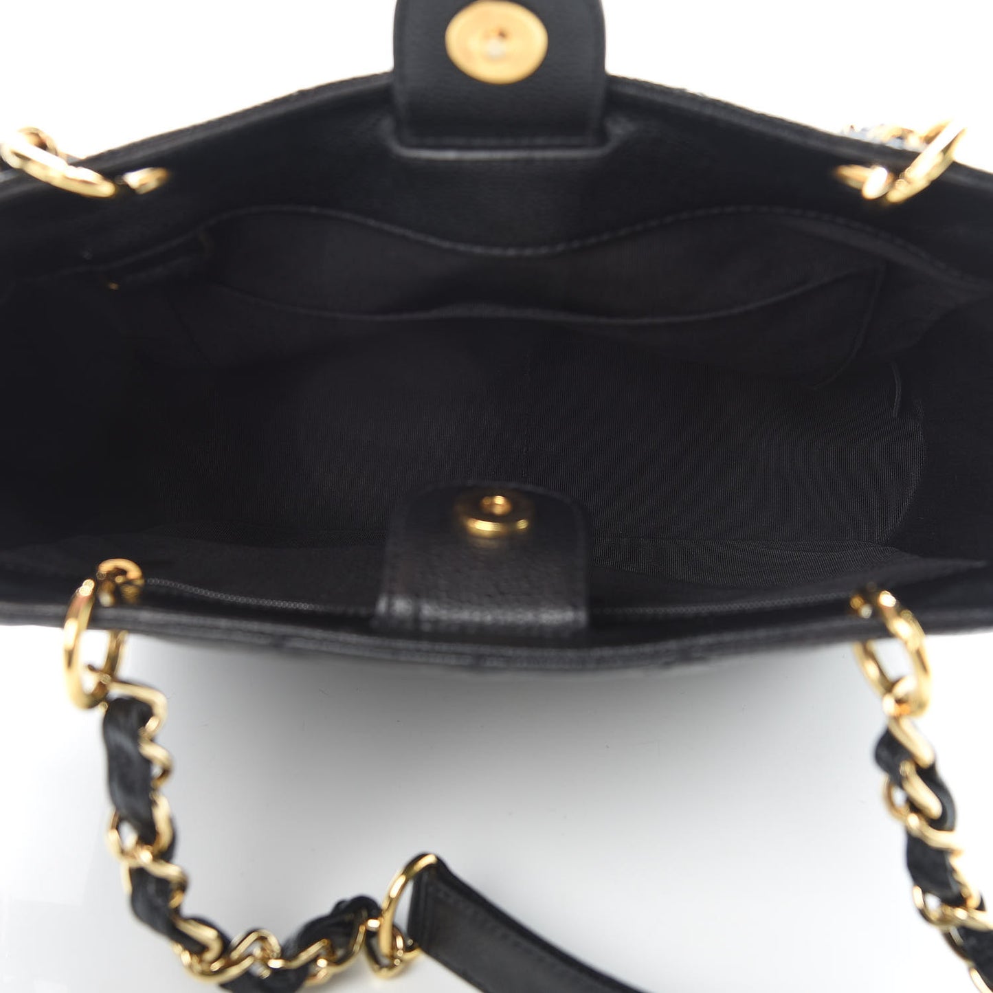 Caviar Petit Shopping Tote PST Black