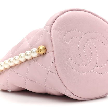 Chanel Calfskin Quilted Pearl Mini About Pearls Drawstring Bucket Light Pink 9 of 9