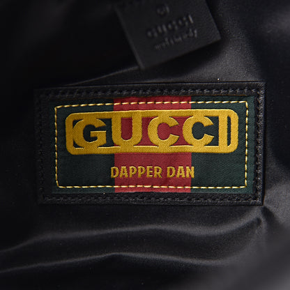 Gucci X DAPPER DAN Calfskin Laminated Ayers GG Micro Monogram Mens Belt Bag Black 9 of 12