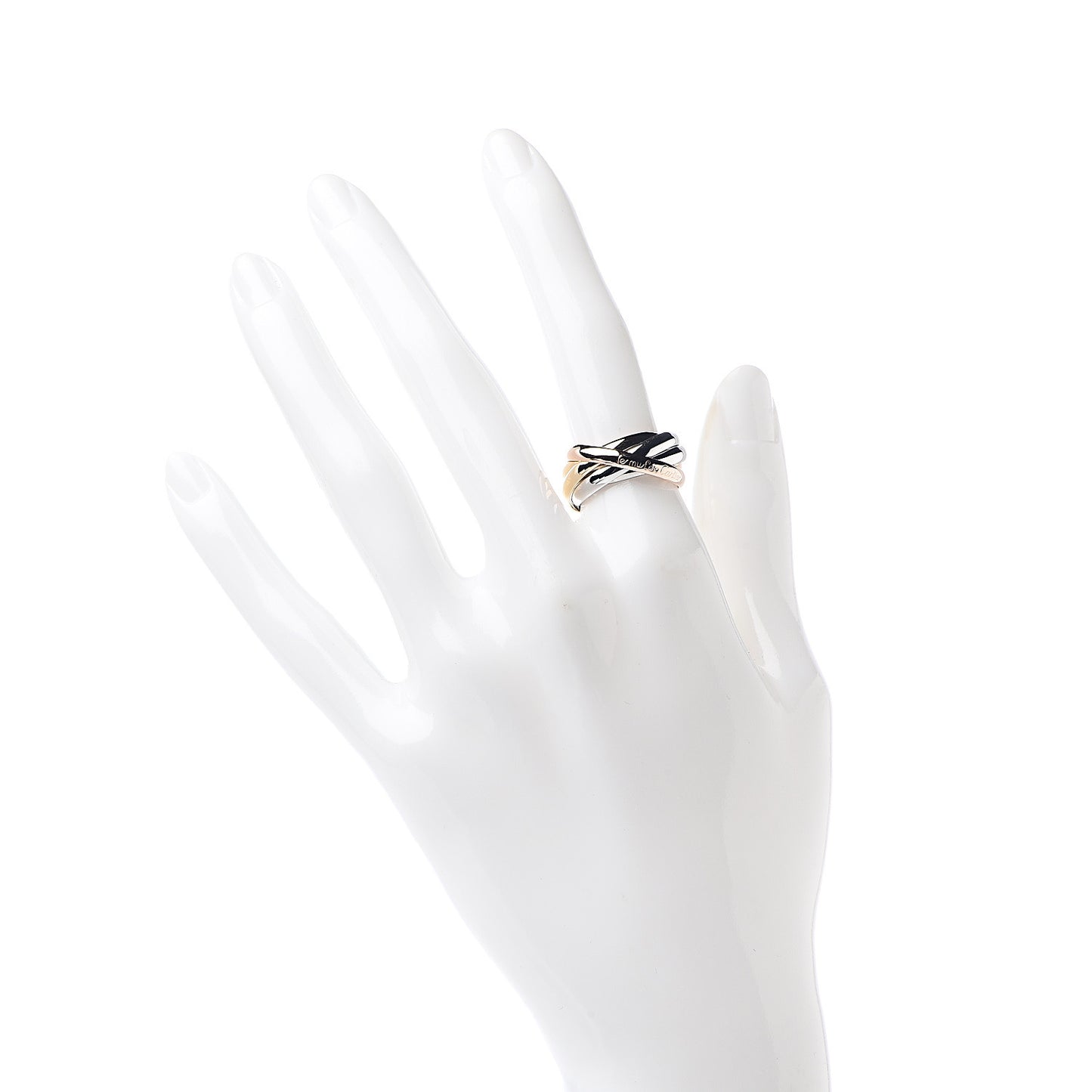 18K Pink Yellow White Gold Les Must De Trinity Five Band Ring 53 6.25