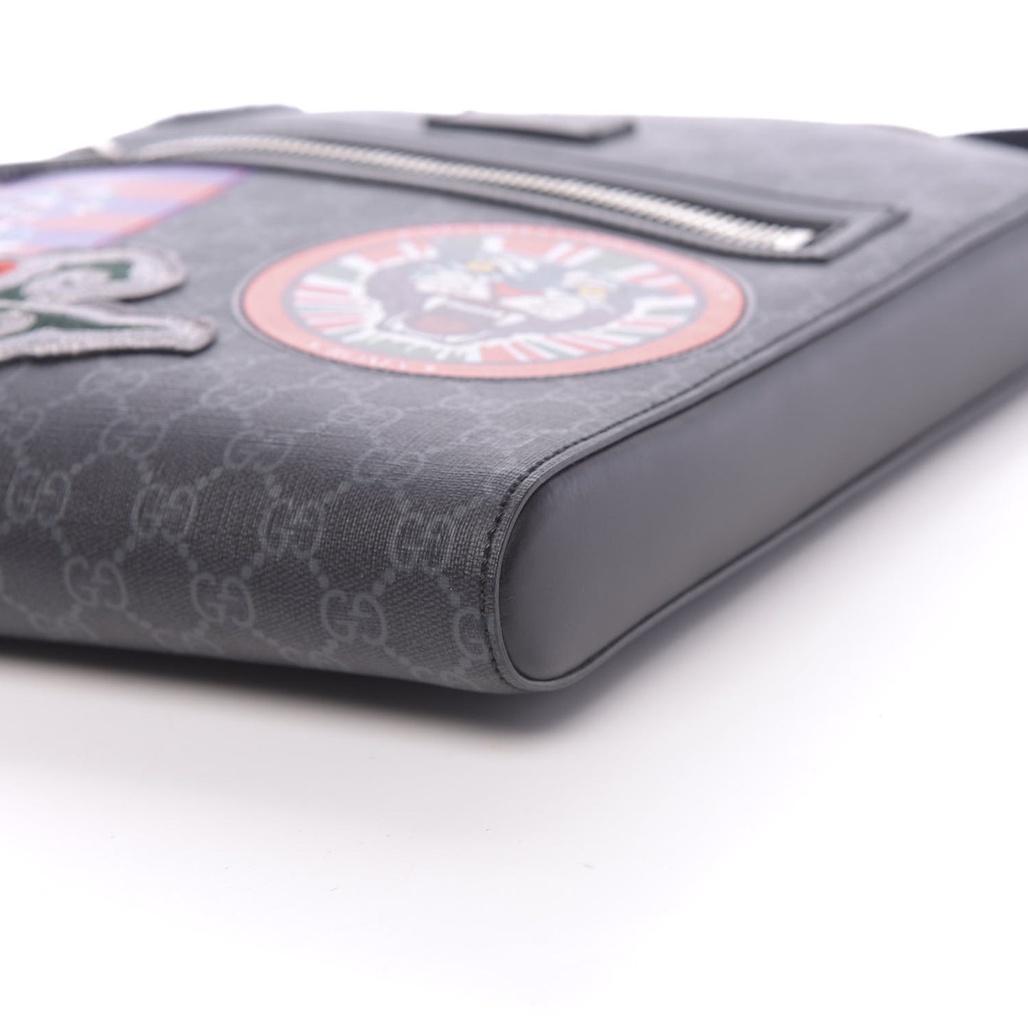 GG Supreme Monogram Night Courrier Flat Messenger Bag Black Multicolor