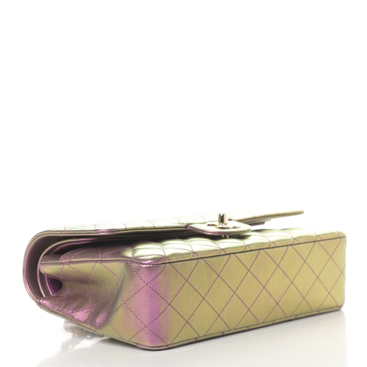 Chanel Iridescent Lambskin Quilted Medium Double Flap Purple 4 of 11