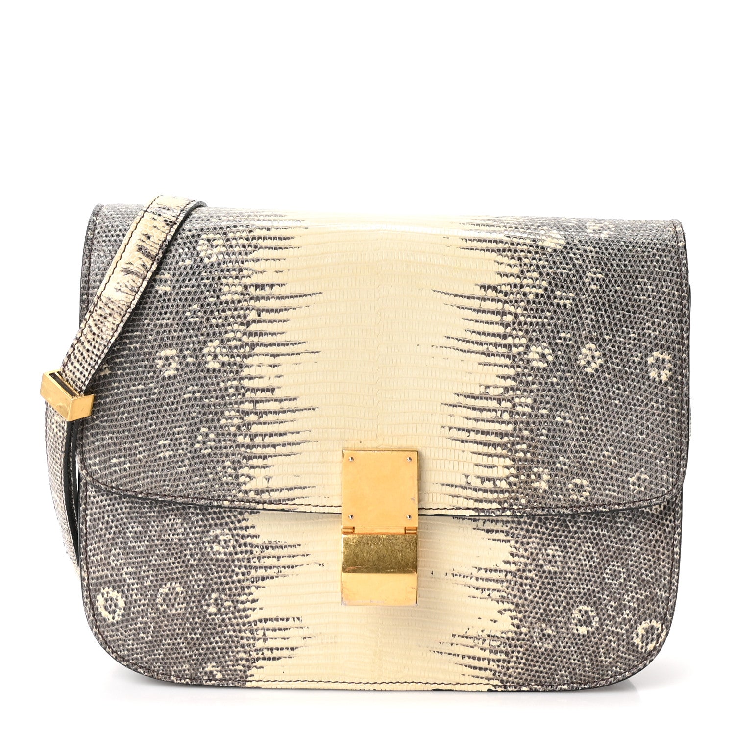 Celine Lizard Medium Classic Box Flap Bag Natural 1 of 9