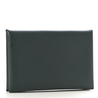 Hermes Evercolor Calvi Verso Card Case Bleu Orage Etain 3 of 9