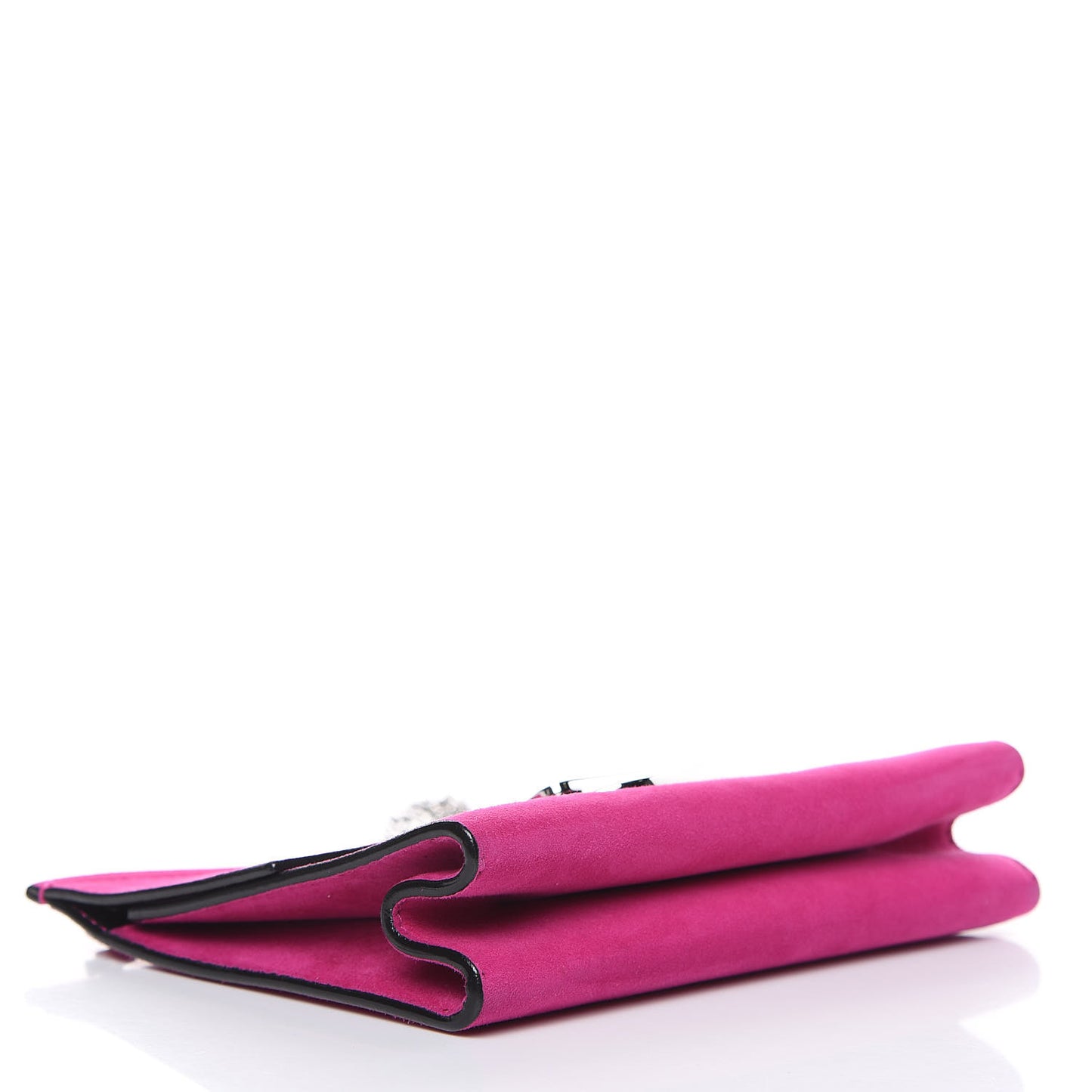 Suede Curl Small Chain Clutch Peony