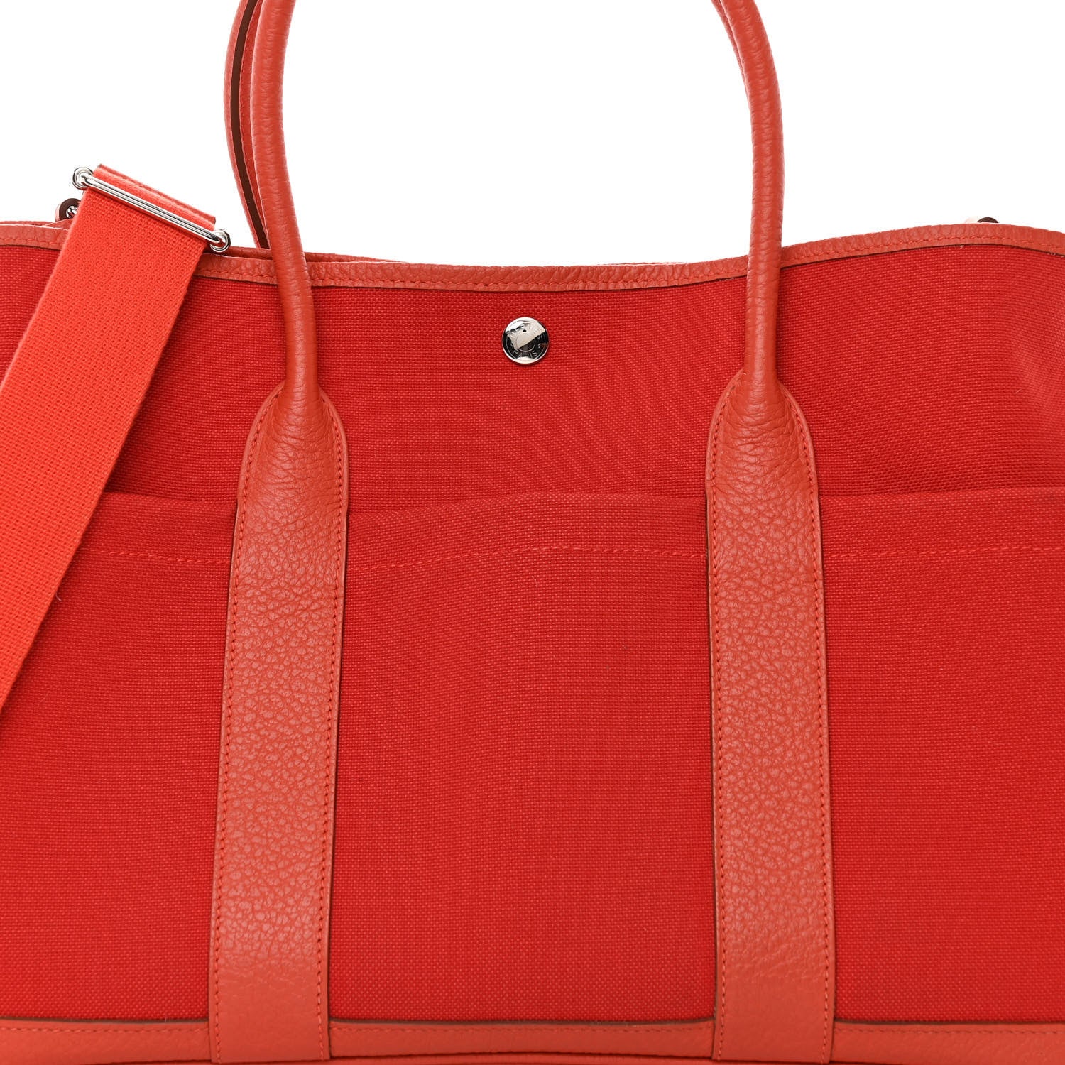 Hermes Toile Militaire Vache Country Garden Party Pockets 36 MM Rouge Tomate Capucine 9 of 17
