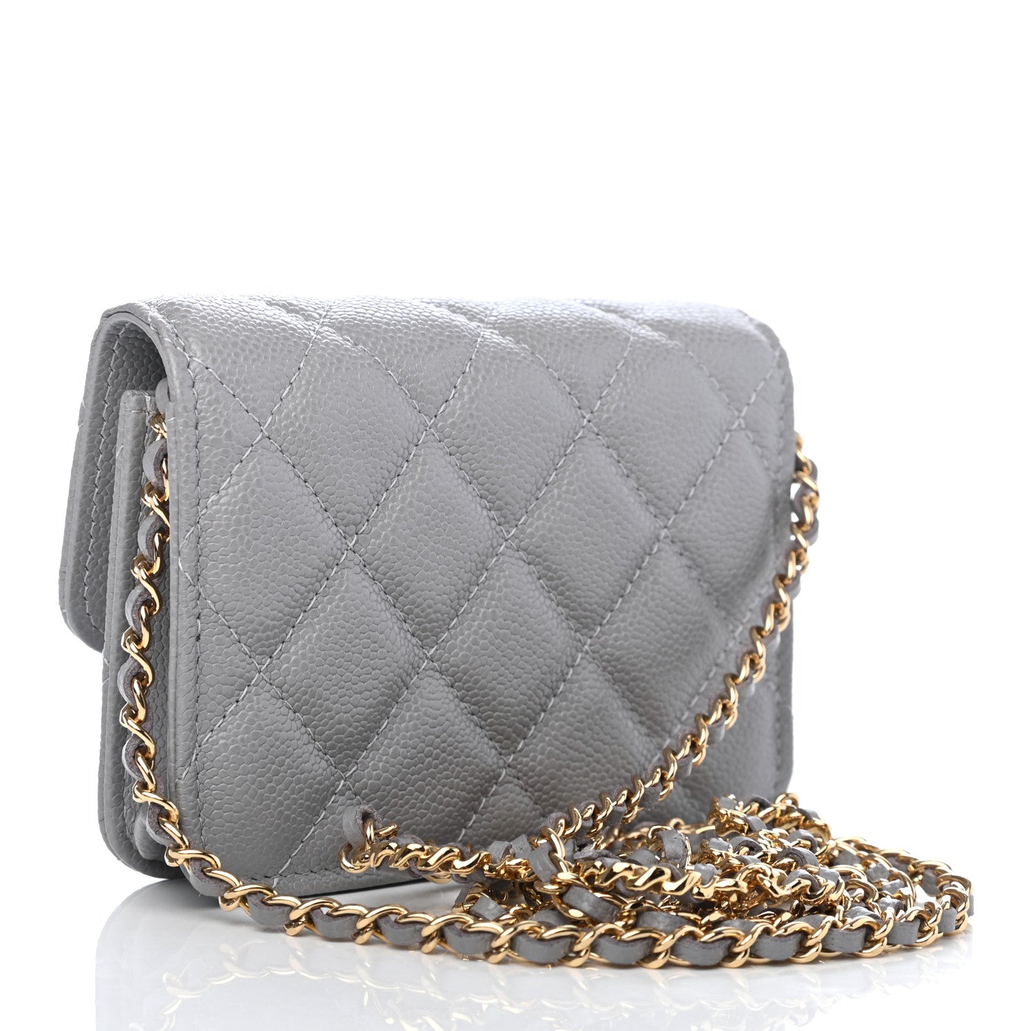 Chanel Caviar Quilted Miss Coco Clutch With Chain Grey 2 of 4