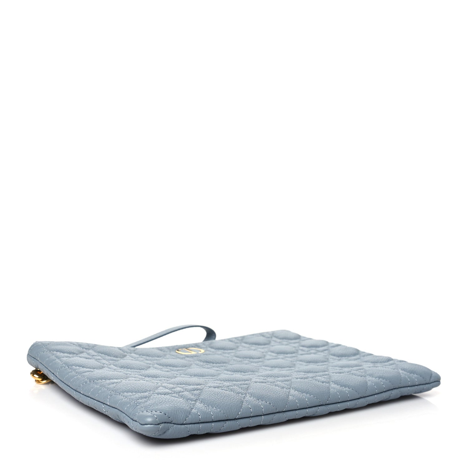 Christian Dior Supple Calfskin Cannage Large Caro Daily Pouch Cloud Blue 4 of 11