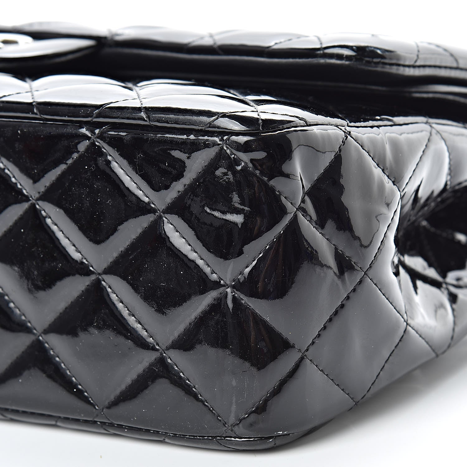 Chanel Patent Quilted Jumbo Double Flap Black 10 of 17