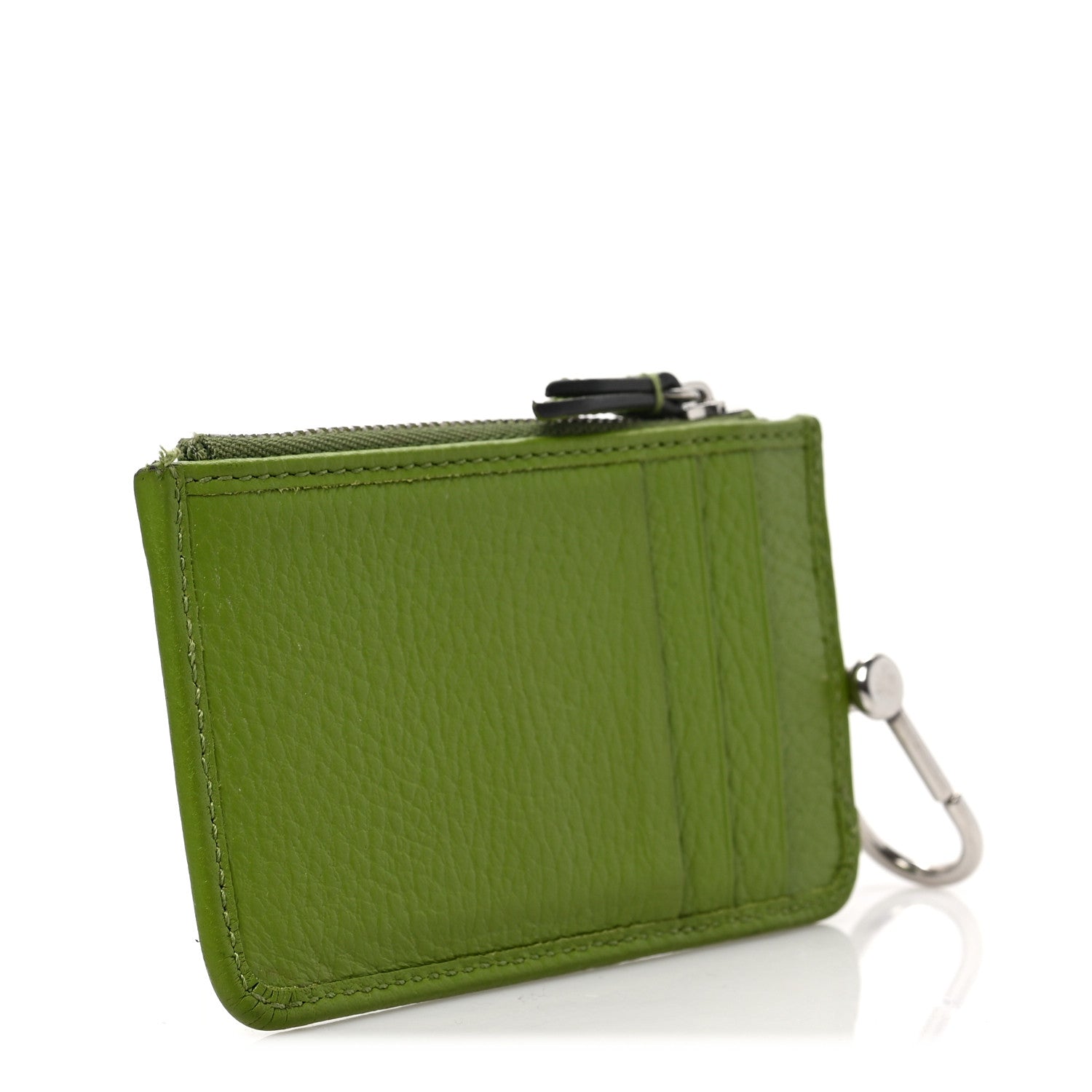 Gucci Dollar Calfskin Enamel Monochrome GG Marmont Key Case Card Holder Lemon Leaf 3 of 6