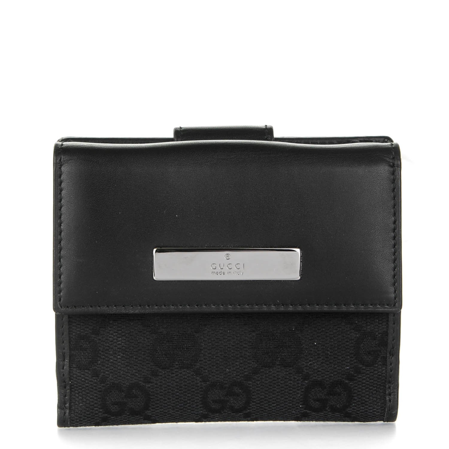 Gucci Monogram French Flap Wallet Black 1 of 7