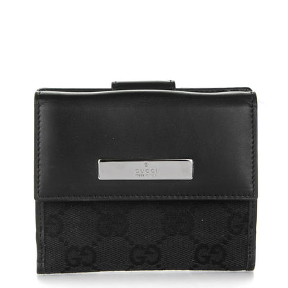 Gucci Monogram French Flap Wallet Black 1 of 7