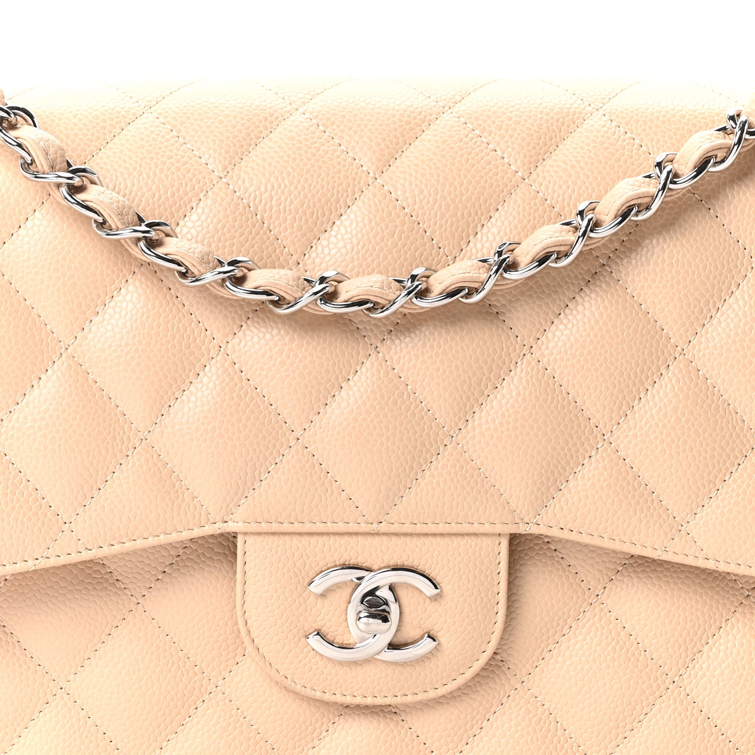 Chanel Caviar Quilted Jumbo Double Flap Beige Clair 8 of 11