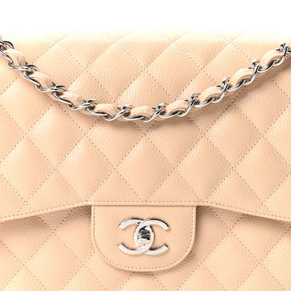Chanel Caviar Quilted Jumbo Double Flap Beige Clair 8 of 11