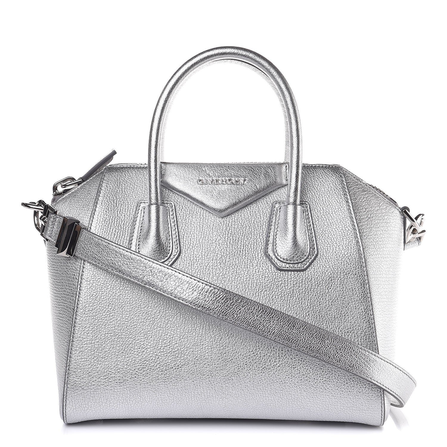 Givenchy Metallic Sugar Goatskin Small Antigona Silver 1 of 7