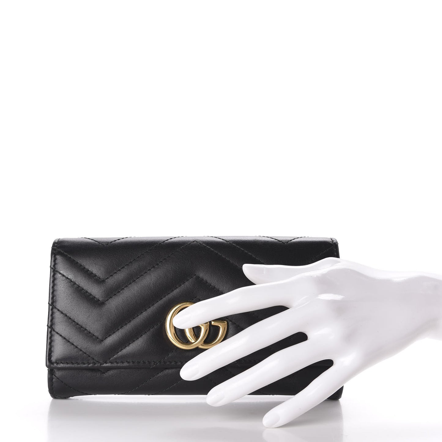 Calfskin Matelasse GG Marmont Continental Wallet Black