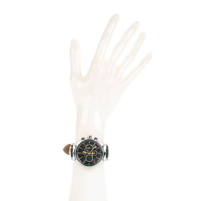 Louis Vuitton Stainless Steel Alligator 41mm Tambour Chronograph Automatic Watch Brown 2 of 10