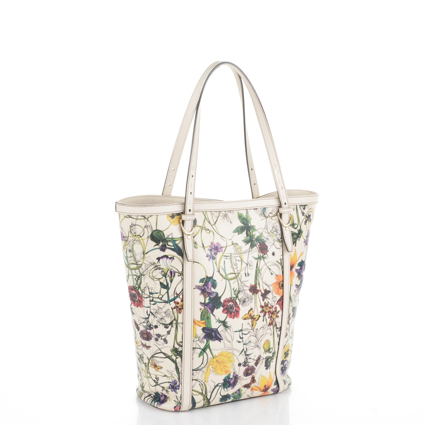 Calfskin Flora Infinity Medium Nice Tote Off White