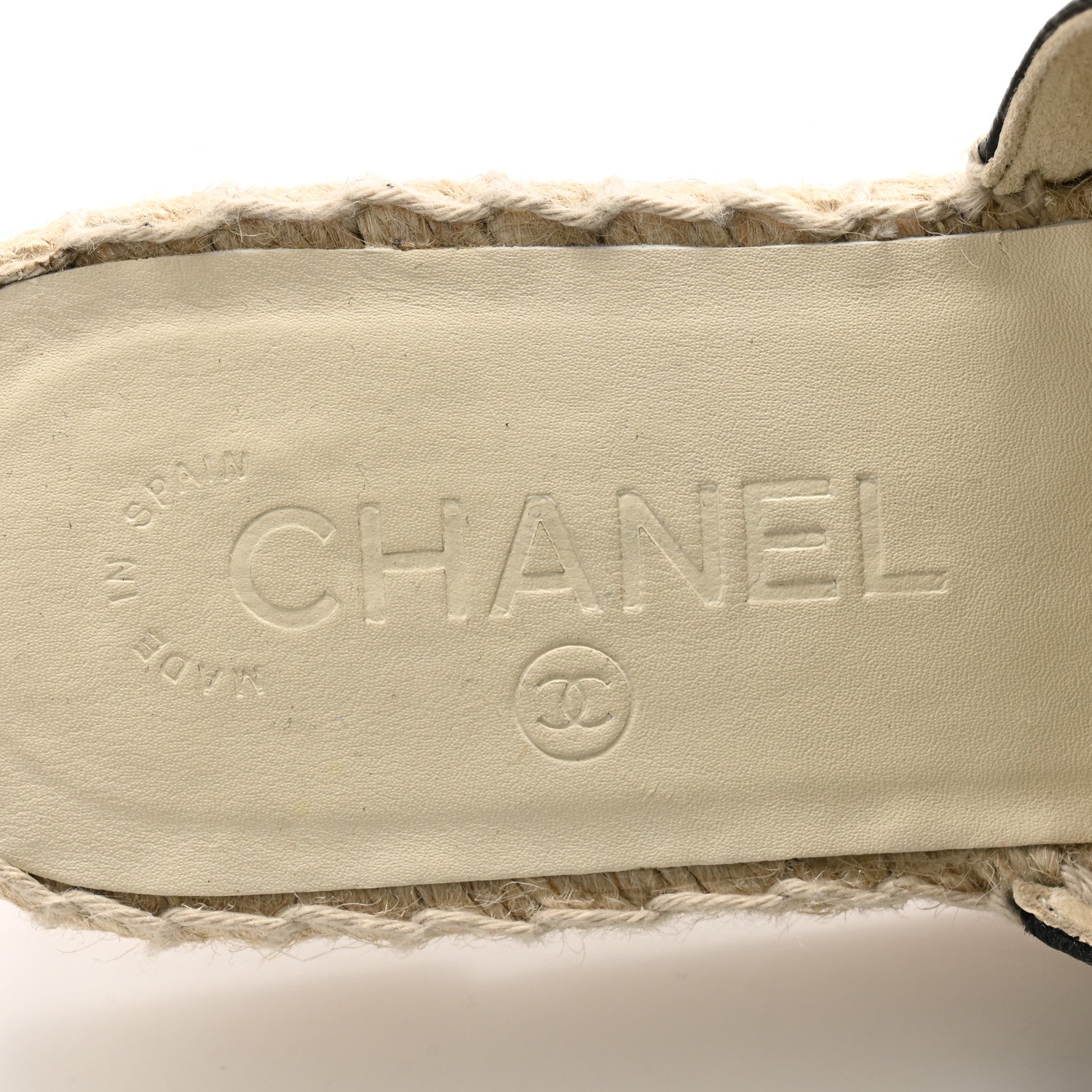 Chanel Iridescent Goatskin Patent CC Espadrille Mules 36 Black 5 of 11