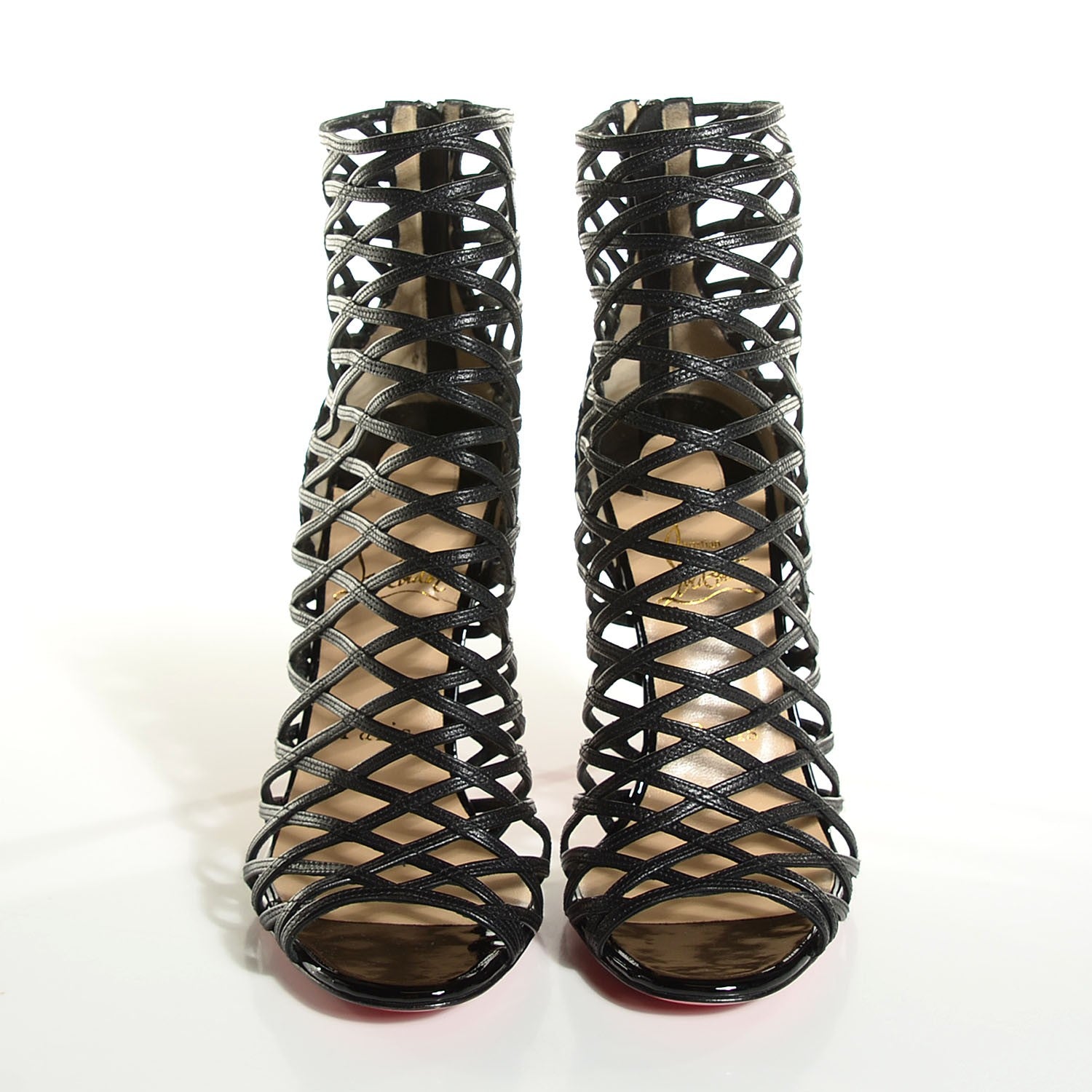 Christian Louboutin Kid Python Mille Cinque 100 Ankle Boots 37 Black 2 of 7