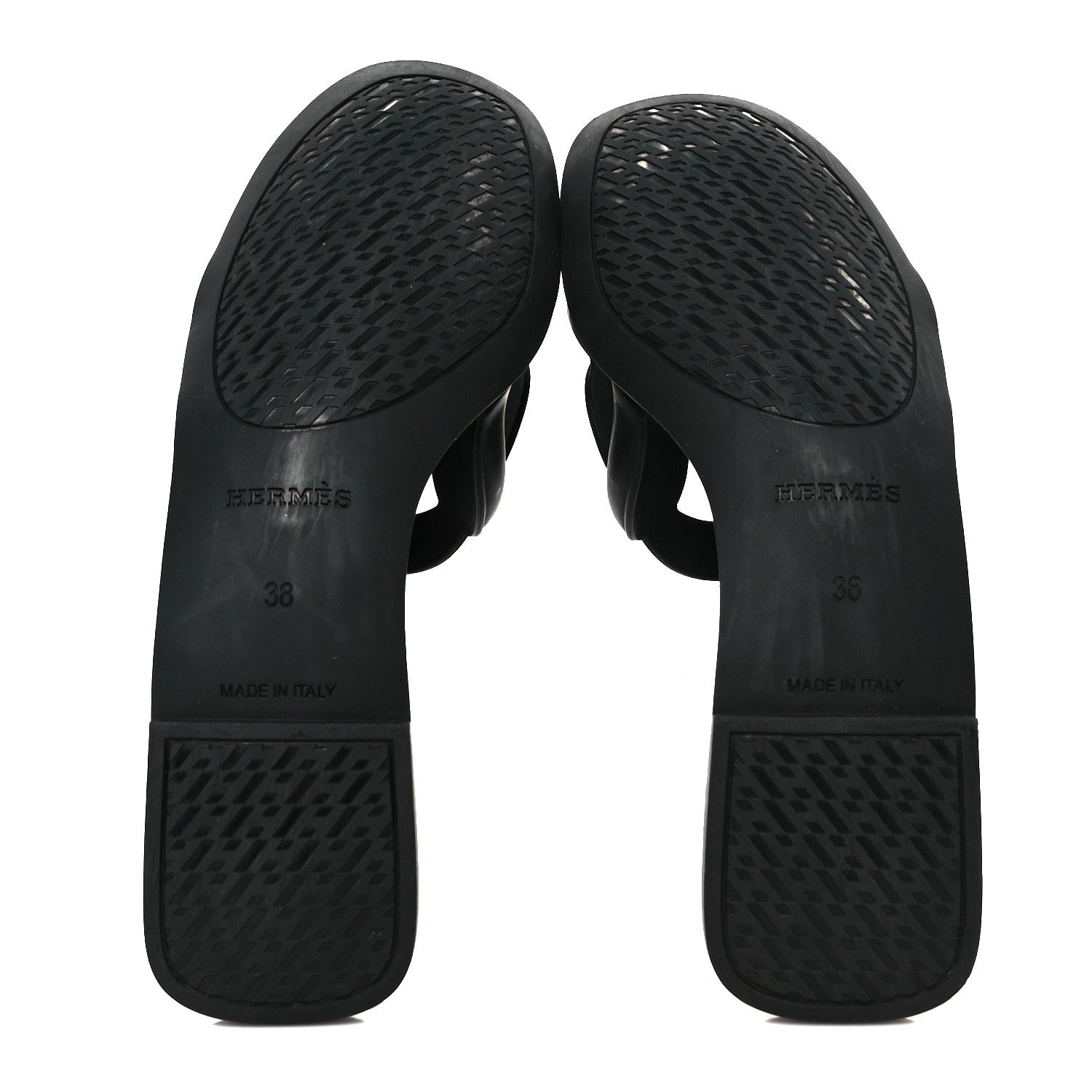 Hermes Rubber Aloha Sandals 38 Black 6 of 8