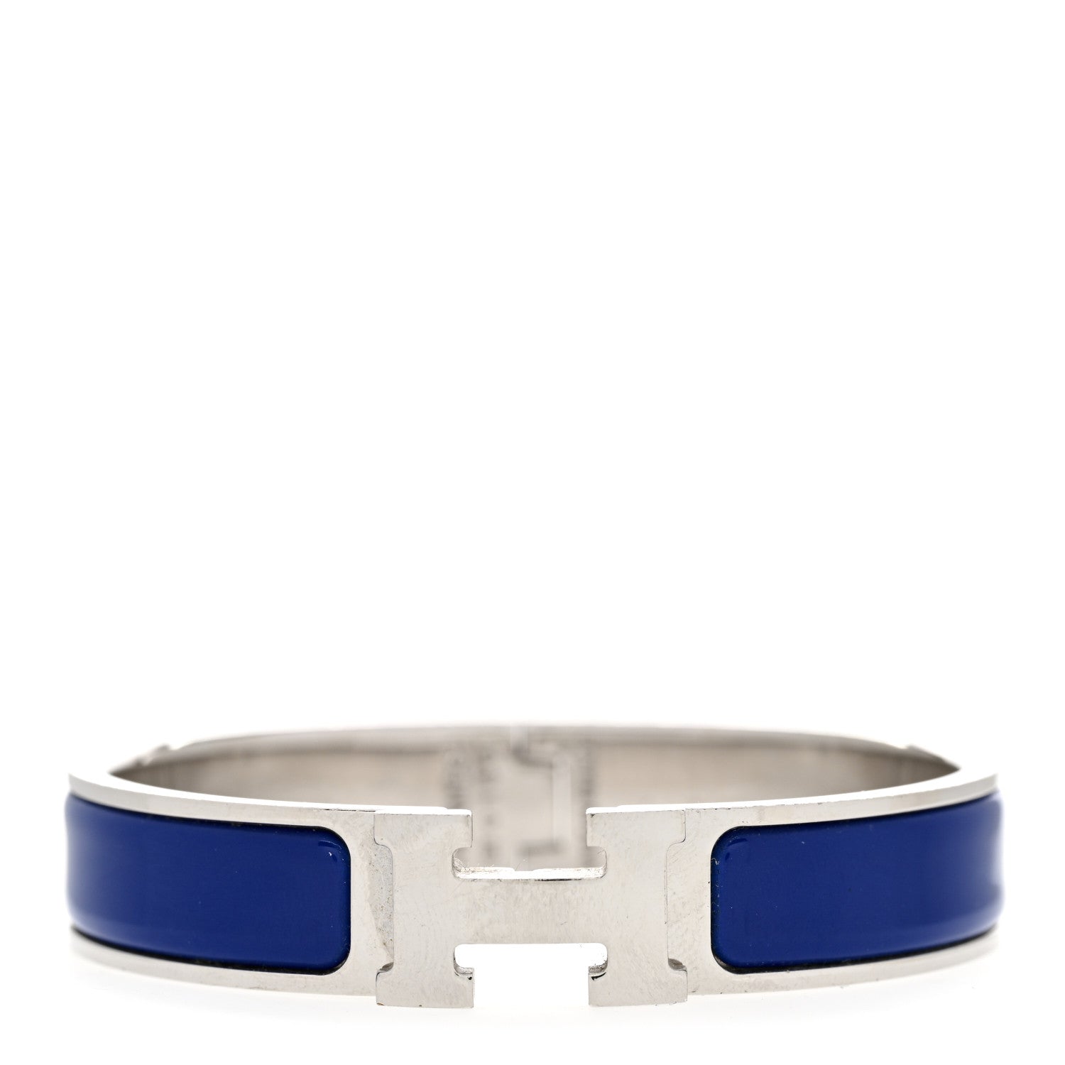 Hermes Narrow Enamel Clic Clac H Bracelet PM Bleu Royal 1 of 5