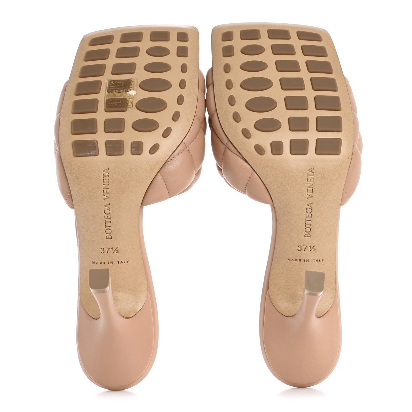 Nappa Matelasse Padded Mule Sandals 37.5 Cipria