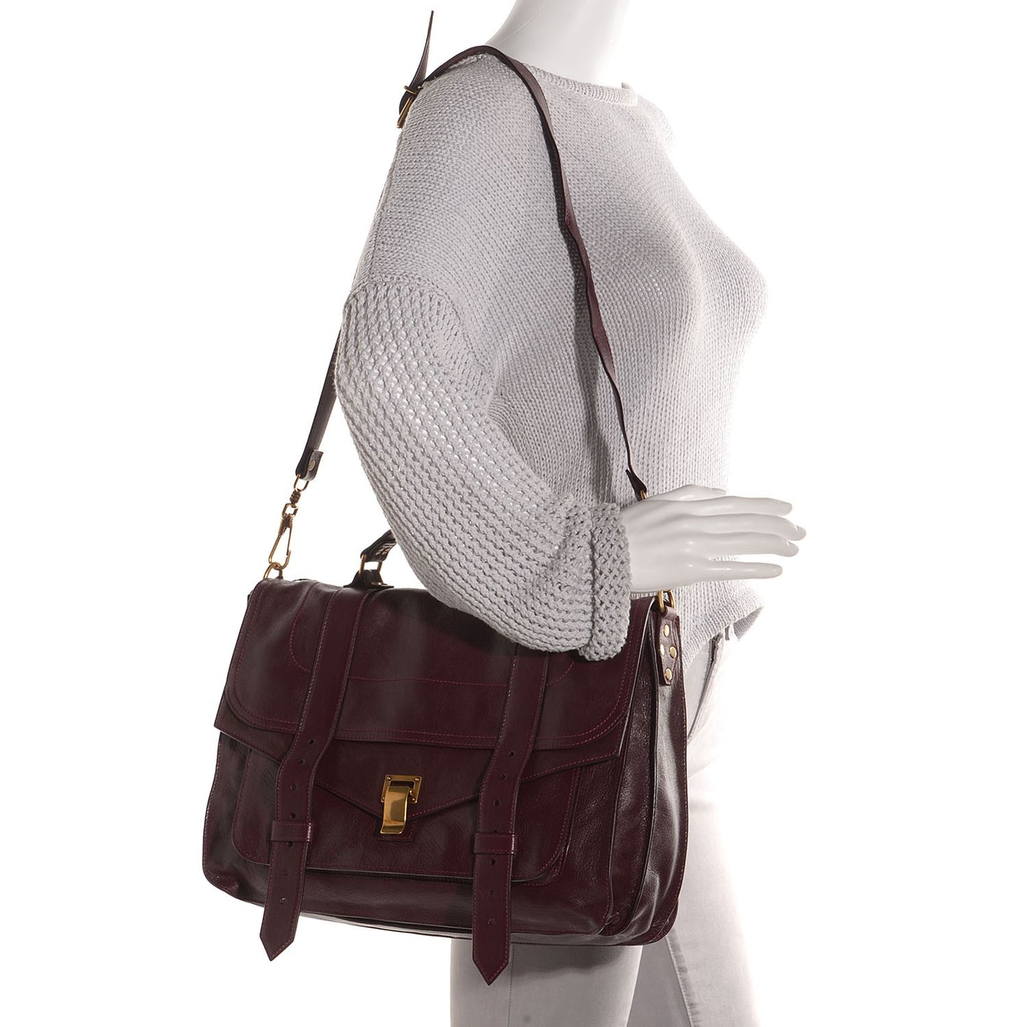 Lambskin Large PS1 Satchel Burgundy