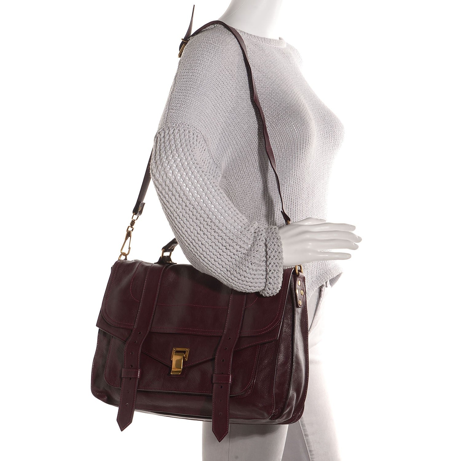 Proenza Schouler Lambskin Large PS1 Satchel Burgundy 6 of 13