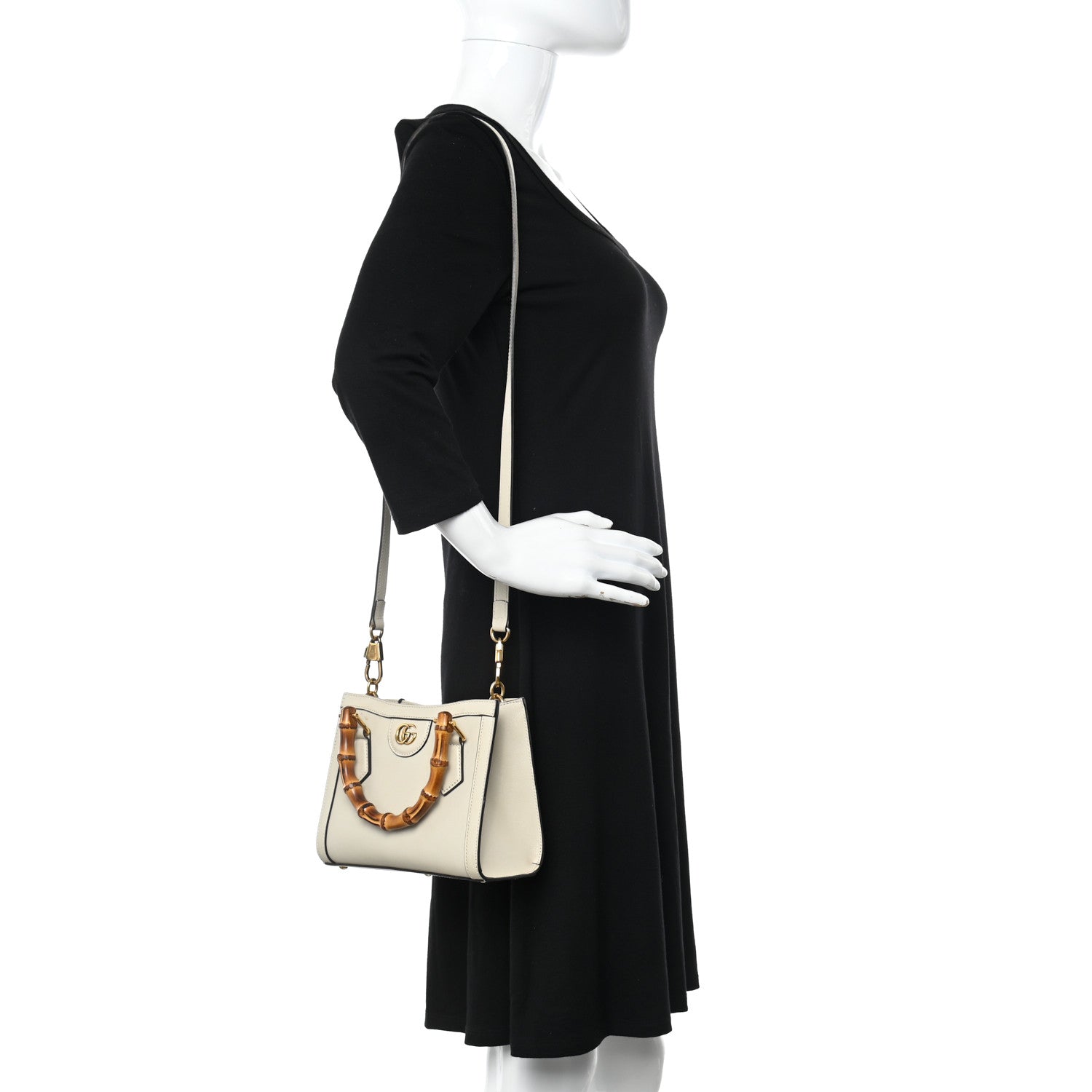 Gucci Wonka Grain Calfskin Mini Diana Tote Bag Mystic White Orange Fluo 2 of 15