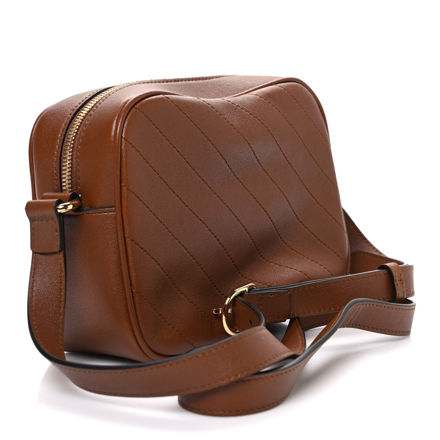 Sakai Be Green Calfskin Diagonal Stitched Small Blondie Shoulder Bag Cuir